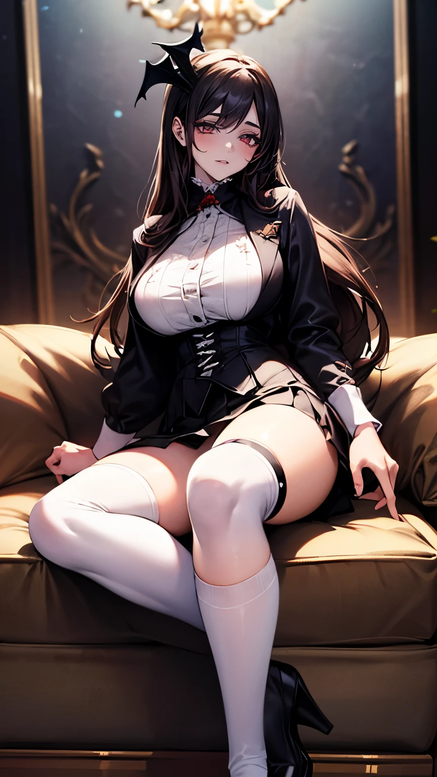 (Very delicate and beautiful:1.2)super model,,Beautiful breasts,voluptuous,【bike shorts】,,【3girls】,,Highest quality, High resolution, 8k,mini skirt,Gothic.vampire.white.Knee socks