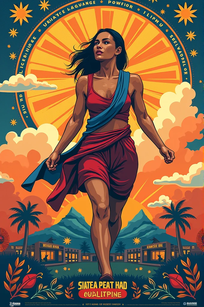 Infographic that has a theme of wikang pilipino :wikang mapagpalaya