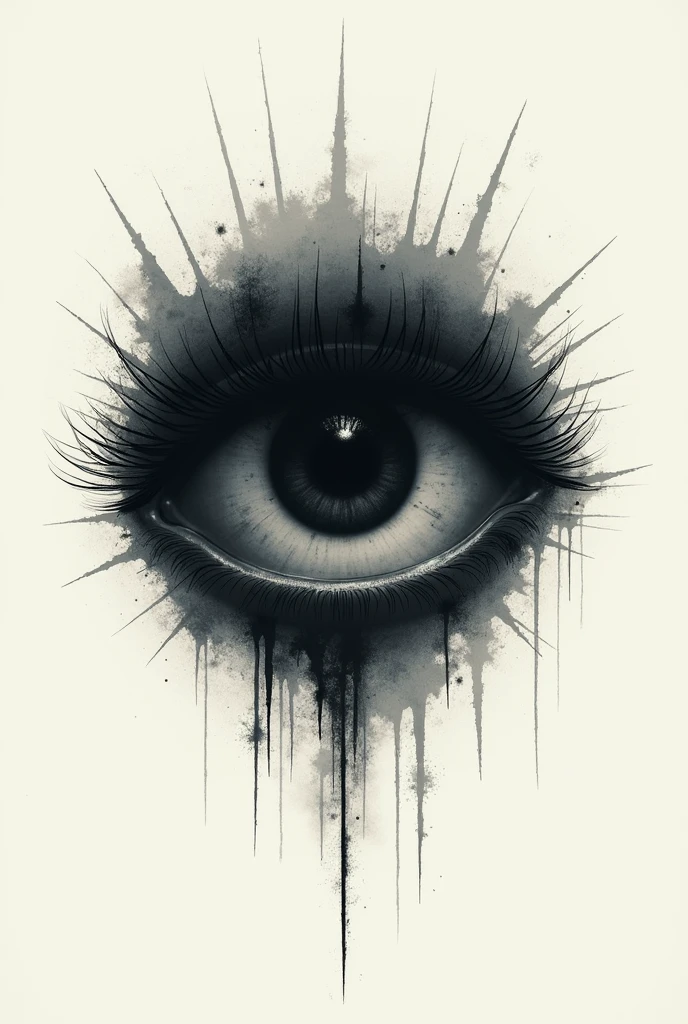A scary symbol in a simple design that looks like an eye