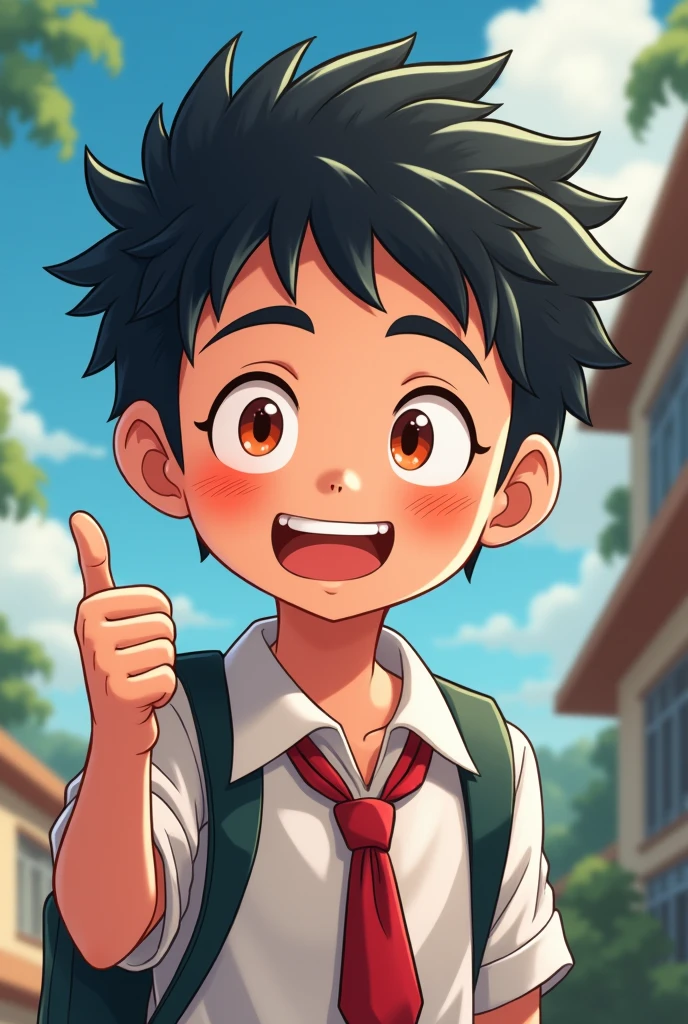 Super handsome Asian student, youthful, bloodshot., naughty  (cartoon)