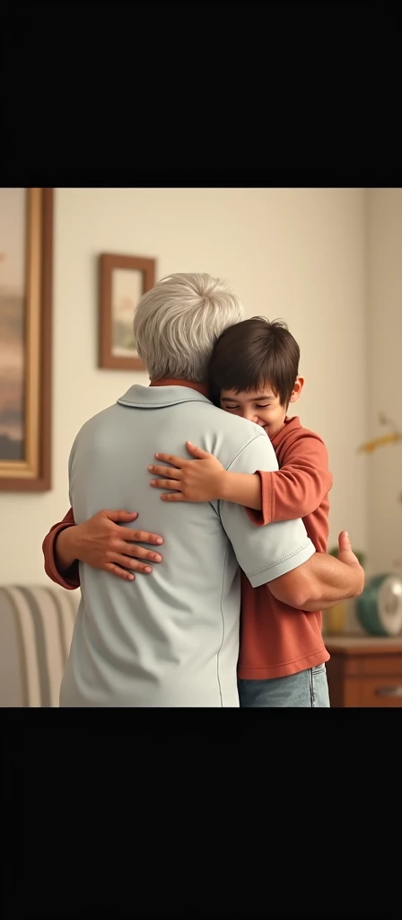 Hugging my grandfather