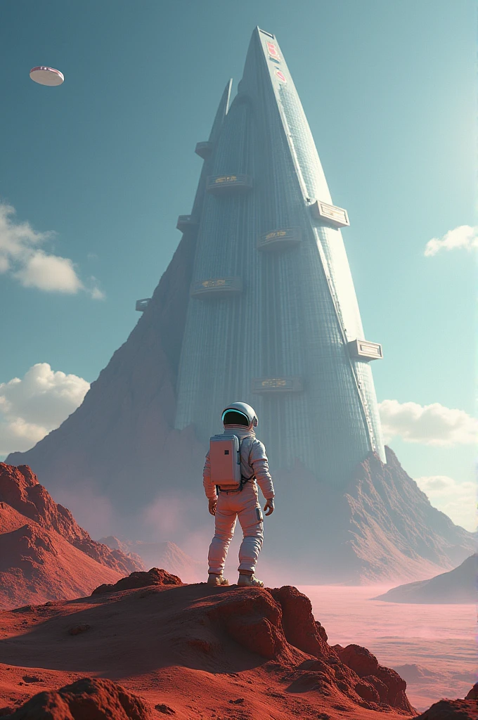 
Astronaut poses on top of Burj Al Arab mountain