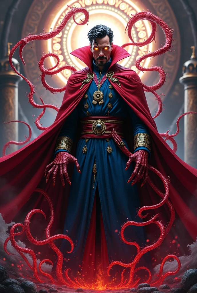 Dr strange crossed with carnage  symbiote 

