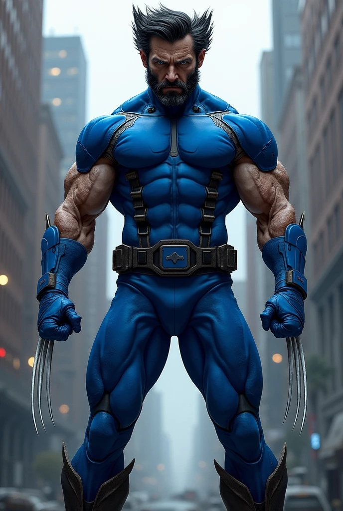 wolverine in blue outfit