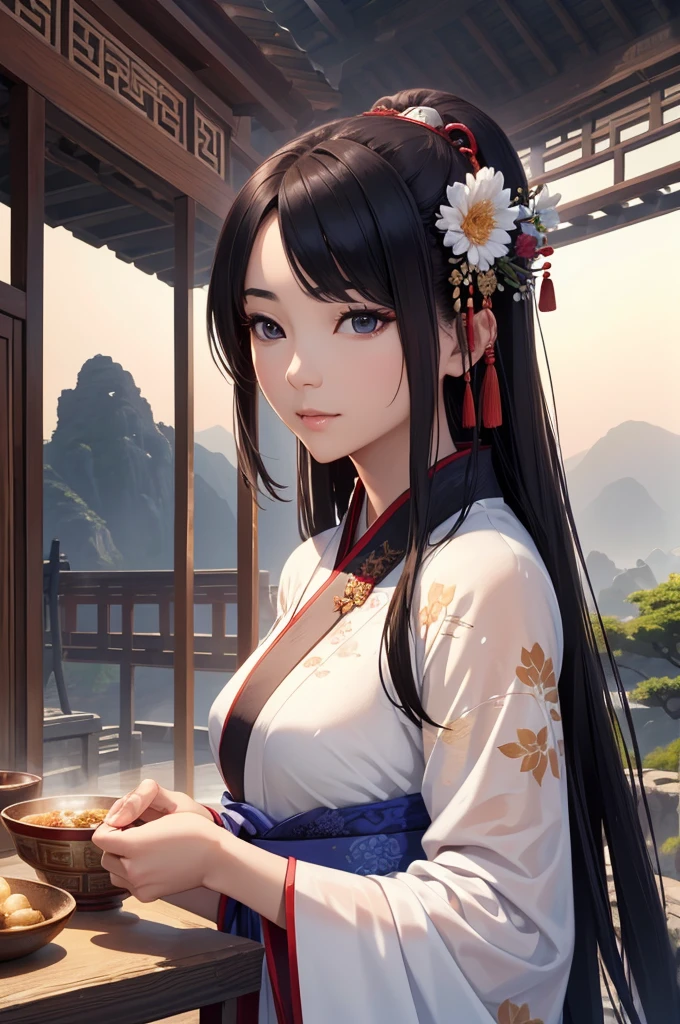ancient chinese landscape、Waterfront、Rich historical background. (Highest quality,4K,8k,High resolution,masterpiece:1.2), Very detailed, (Realistic,Realistic,Photorealistic:1.37), High resolution, Hyper HD, Studio Lighting, Ultra-fine painting, Sharp focus, Physically Based Rendering, Very detailed説明, Professional, Vibrant colors, Bokeh, Sports Late, Ancient War Landscapes, Traditional Chinese Painting Techniques, Atmospheric lighting, Vivid color contrast, Visually stunning composition, Ethereal atmosphere,Very detailed目と顔, Beautiful attention to detail, Light on the face, (Hanfu: 1.1),My clothes are wet and transparent、Nipples are visible