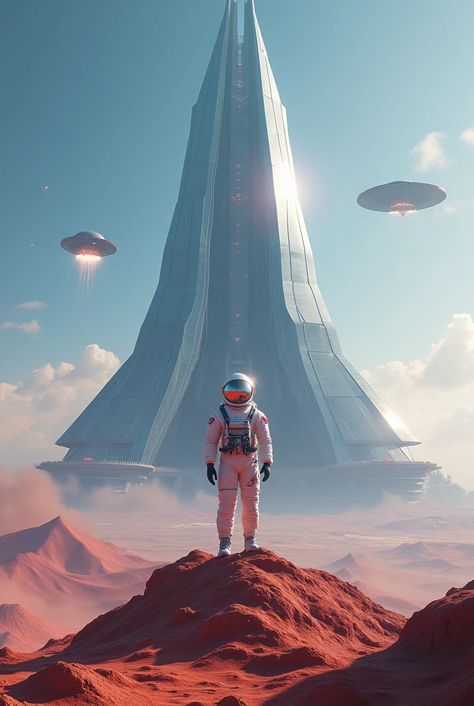 
Astronaut poses on top of Burj Al Arab mountain