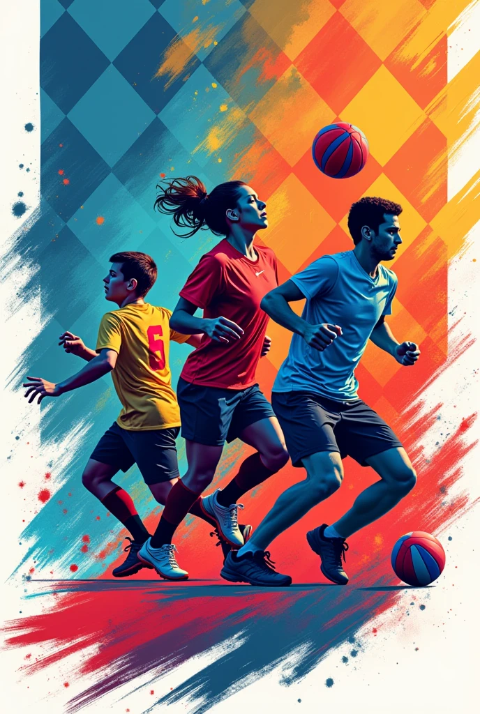 Create men and women sports school games shirt template , handball, volleyball, basketballs, futsal, plaid, domino, racing.