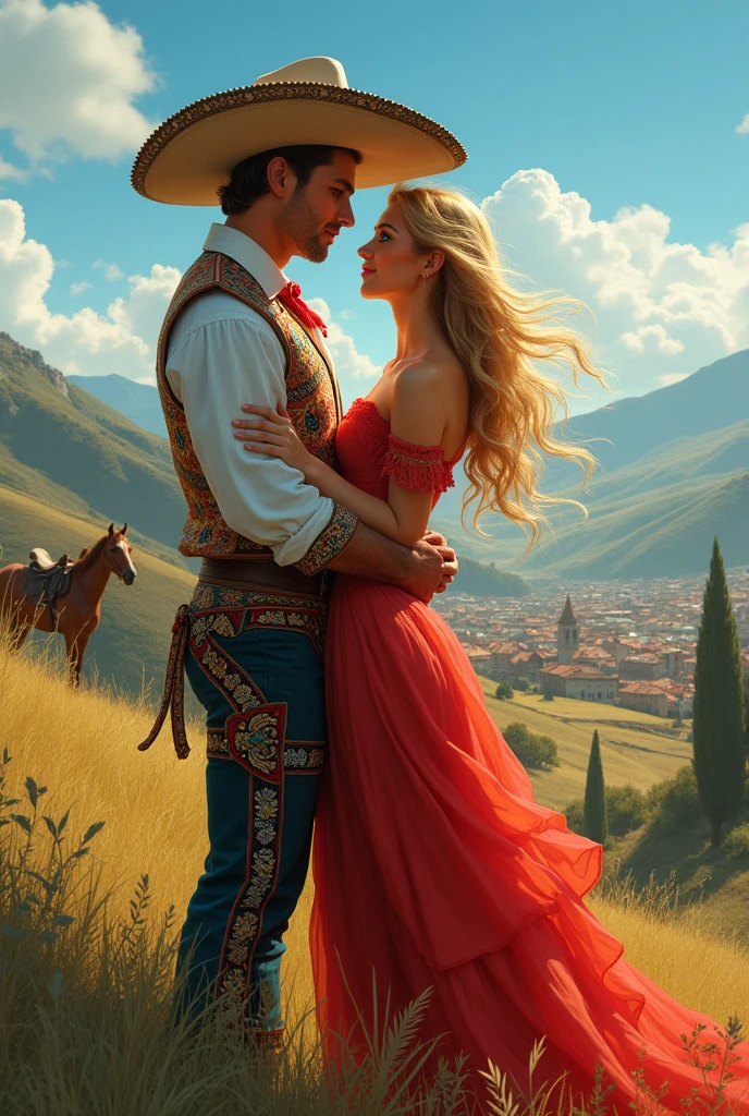 BLONDE BLUE EYED CHARRO FROM JALISCO WITH HIS GIRLFRIEND