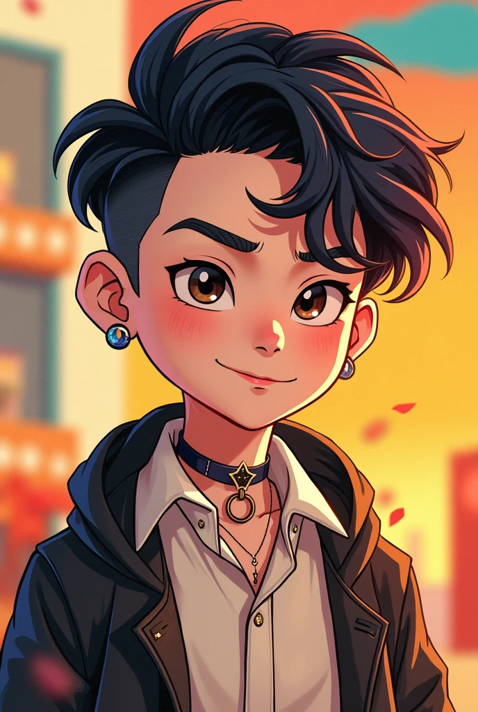 Asian boy, excessive handsome, naughty, cool (cartoon)