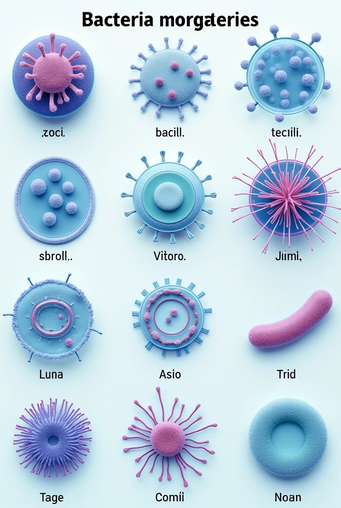  Bacterial morphology with names in Spanish 
