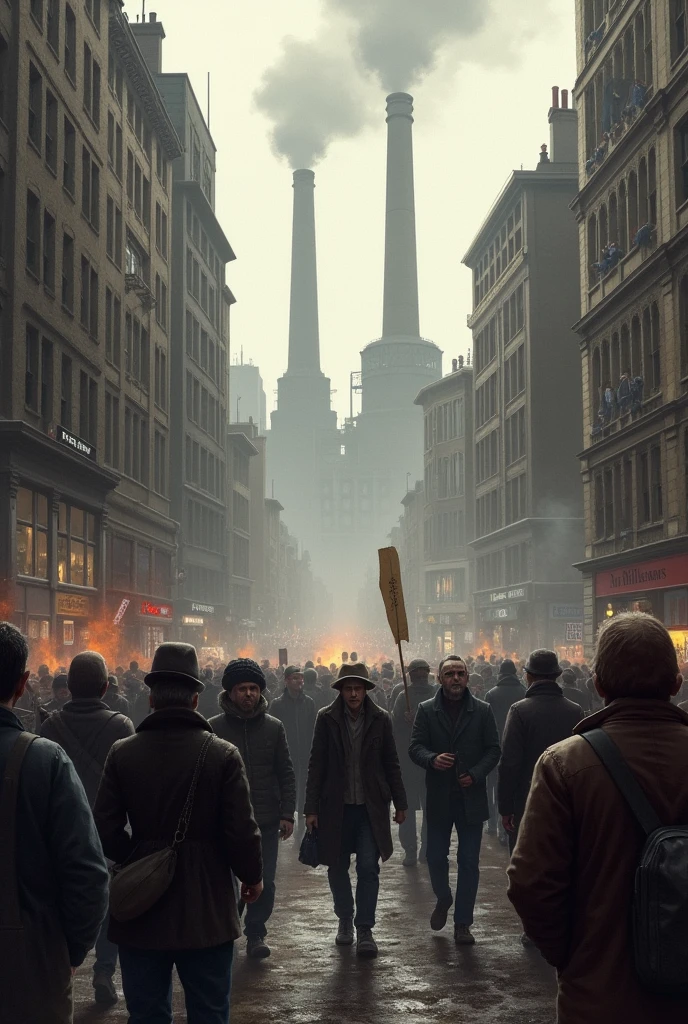 An image of the social wars of the big cities from the book The Situation of the Working Class in England in a Subtle Way