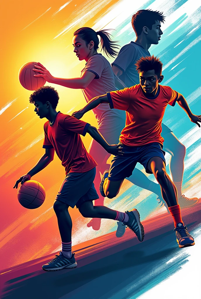 Create men and women sports school games shirt template , handball, volleyball, basketballs, futsal, plaid, domino, racing.