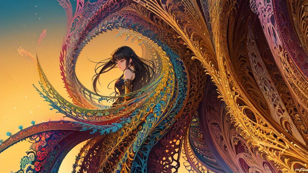 (masterpiece, top quality, best quality, official art, beautiful and aesthetic:1.2), (1girl), extreme detailed,(fractal art:1.3),colorful,highest detailed