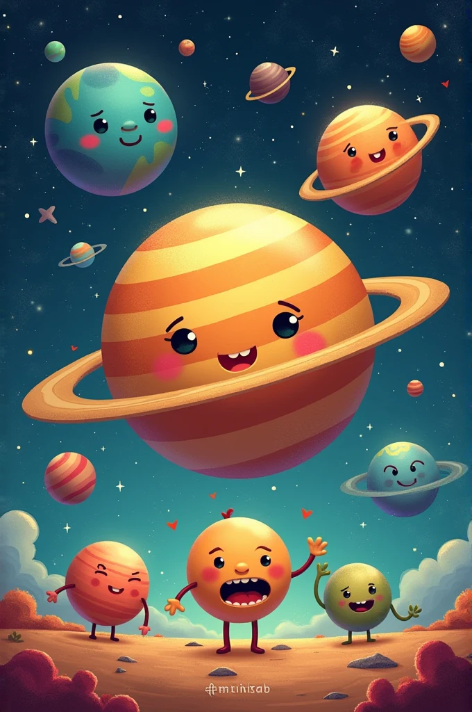 Planets with primary emotions to teach children 