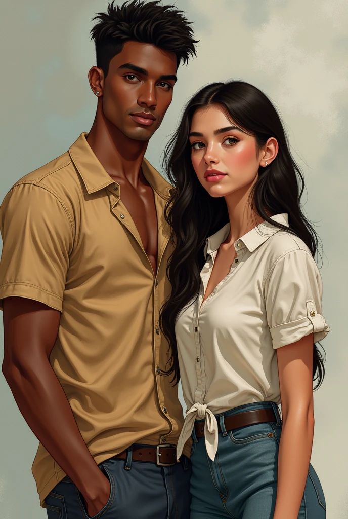 Certainly! Here’s a description of Zarcheous and Alyana in their years:
Zarcheous:
Zarcheous, at around , has a striking presence with a tall, athletic build. His skin is a deep bronze, hinting at time spent outdoors. He has short, wavy black hair styled in a modern cut and intense, dark brown eyes that convey both confidence and depth. His facial features are sharp, with high cheekbones and a strong jawline. He typically wears casual yet fashionable clothes—like a fitted t-shirt and distressed jeans—complemented by a pair of sleek sneakers. His demeanor is both charismatic and slightly aloof, reflecting his self-assured nature.
Alyana:
Alyana, also 17, has a gracel and engaging appearance. She has long, straight hair that’s a rich, dark brown, often styled in a loose, effortless way. Her eyes are a striking green, full of curiosity and warmth. Her skin is fair with a hint of a natural glow. She favors a stylish, yet comfortable wardrobe, such as a flowy blouse paired with skinny jeans and ankle boots. Her posture is poised, and her demeanor is approachable and friendly, highlighting her balanced blend of elegance and ease.