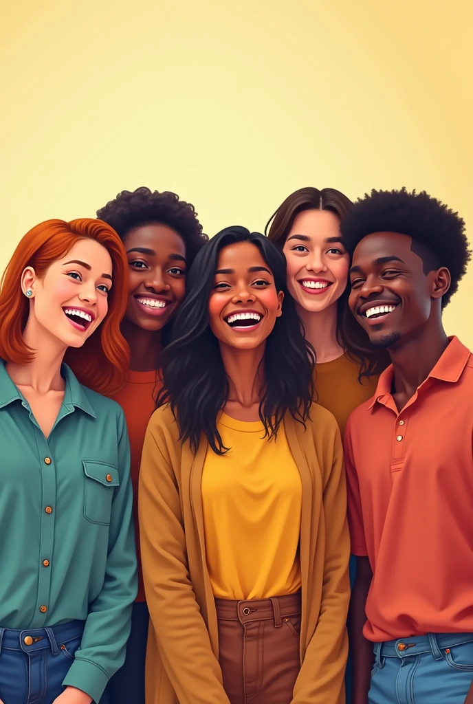 Five young people smiling