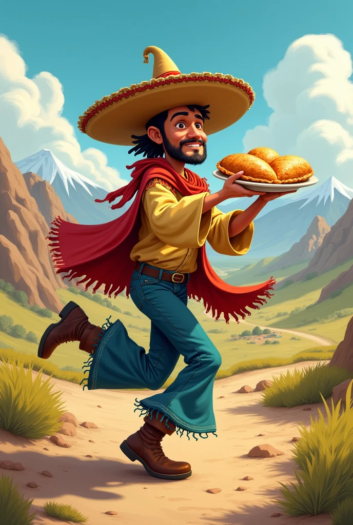 Bababoi huaso from southern Chile with an empanada and dancing the ribs are mine they want to take them away from me