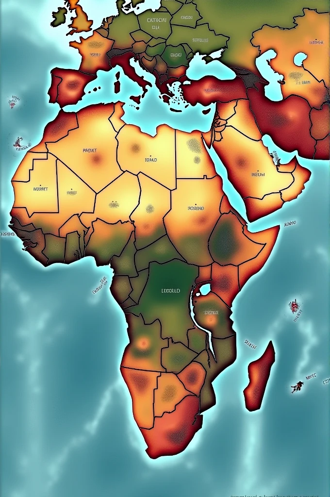 Create a map where the ethnic groups are located, arabs, Indians and Bantus