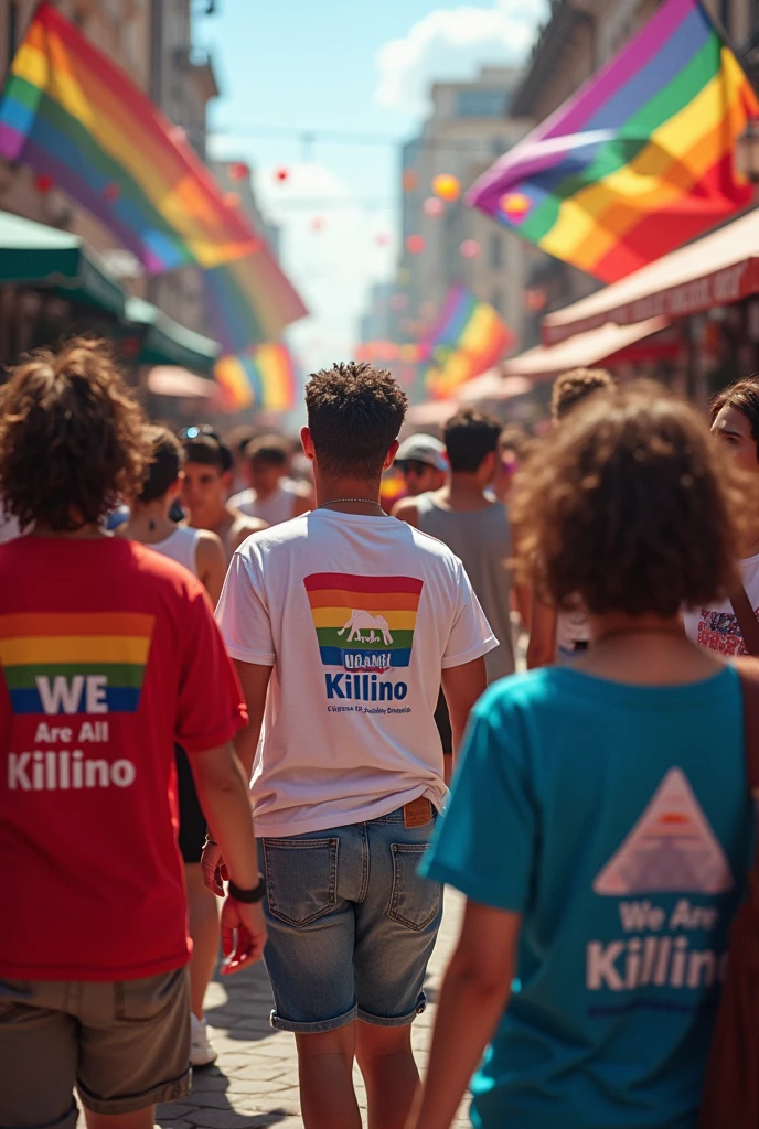 LGBT party in Paulosta and the shirt with the name We are all Killino