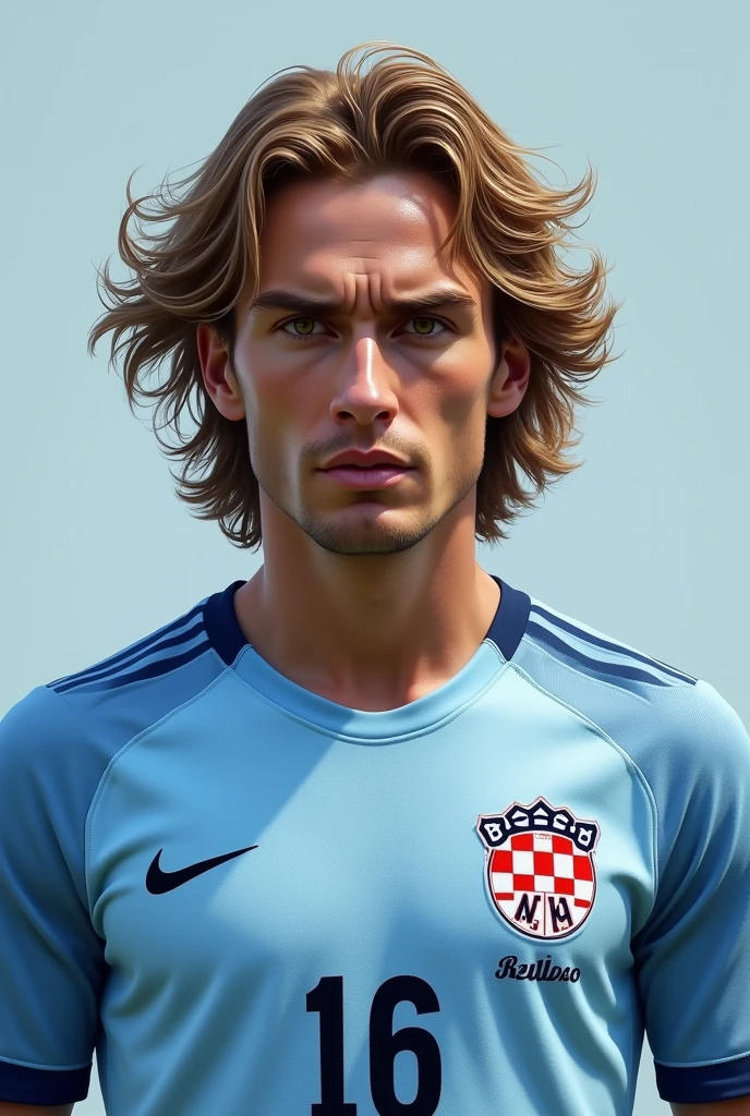 luka modric with light blue shirt number 06 what the name belloso says