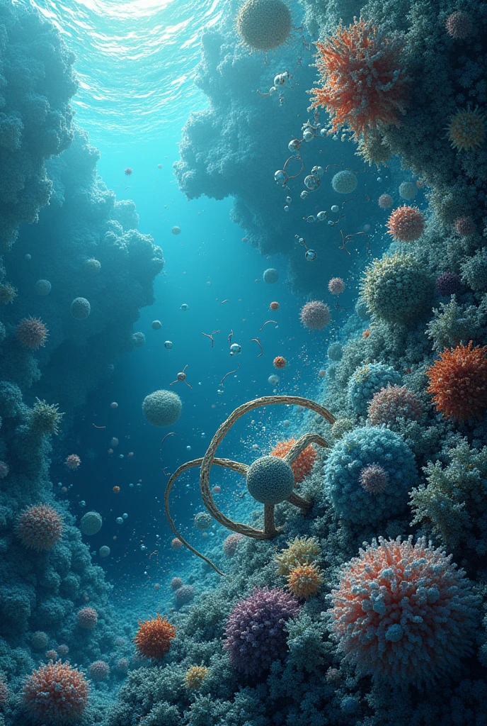 An ocean at the atomic level, very molecular.