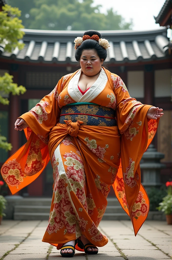 real life big fat mom,do sumo-style leg stomps,kimono、geisha、oiran、bodybuilder、housewife