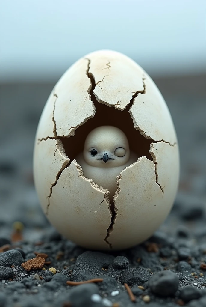 Image of a cracked albatross egg