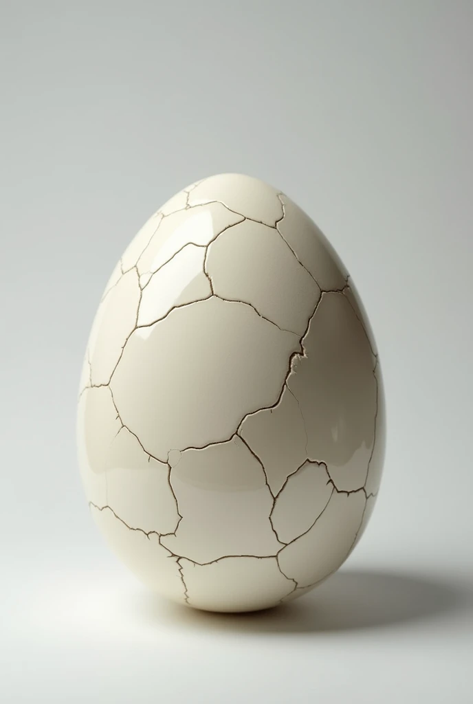 Image of a gannet egg with cracks but no chick visible