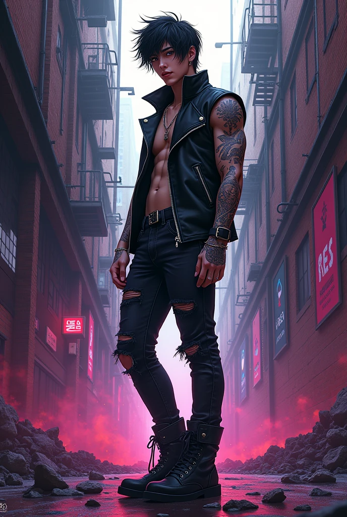 You can create an illustration of BTS's Jungkook with a rock style