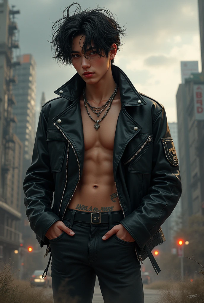 You can create a realistic illustration of BTS's Jungkook with a rock style