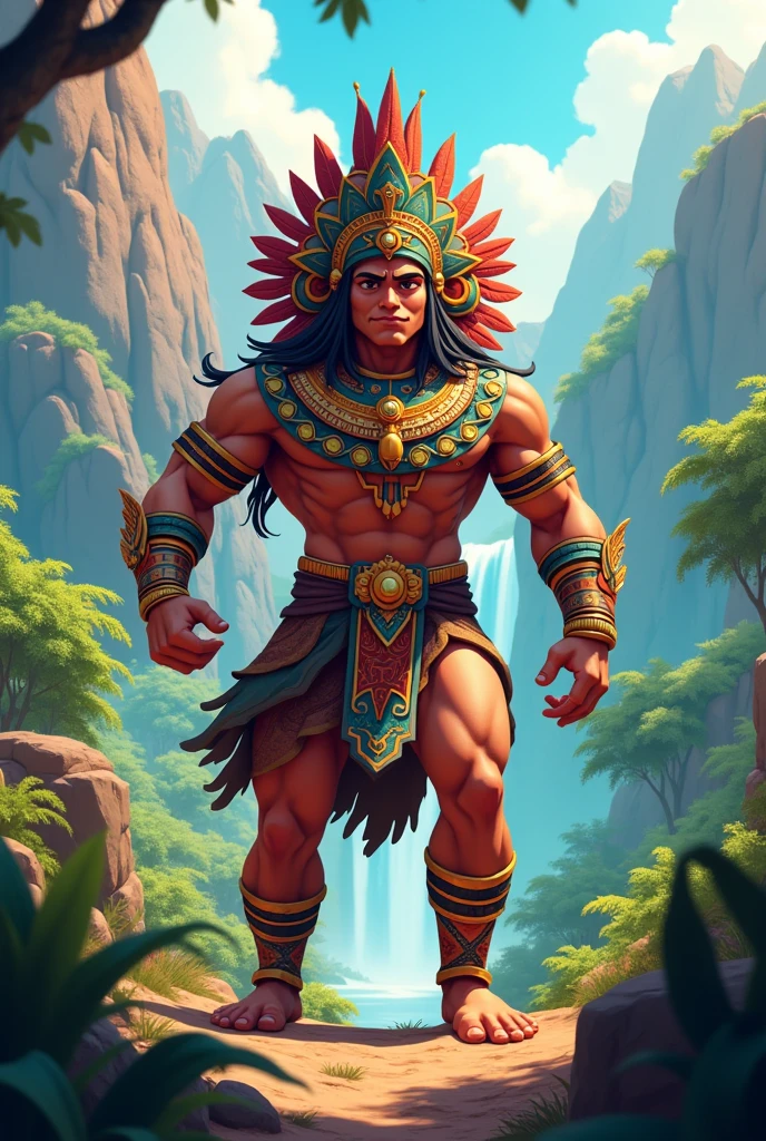 animated peruvian inca god running