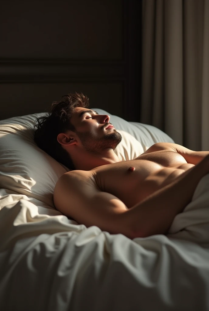 naked man in bed