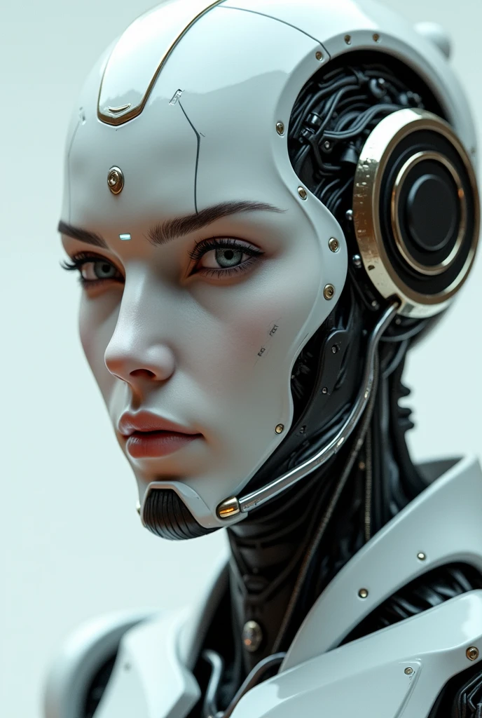 face of a male robot from the front