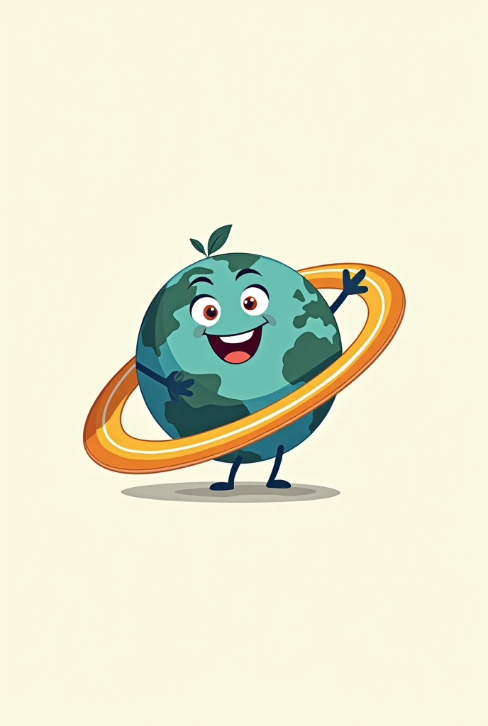 Smiling planet logo , Steamboat Willie style with a pencil making a colored line around it