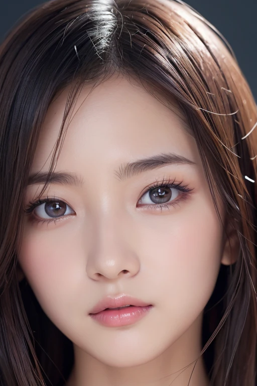 High-quality, ultra-realistic portraits。She has strong eyes and a beautiful face.。The facial contours are sharp、Gives an intelligent impression。Eyes are large、Her deep eyes are impressive、Eye makeup is done in a natural way。The nose is high、In a smooth manner、The lips are natural in colour and have a moderate thickness.。The skin is transparent、Has a healthy glow。Makeup is natural、Use a subtle lip color。The lighting is soft and natural.、Accentuating facial features、Does not emphasize shadows。The background is simple and has a blurred gradient.、Focus on the face。
