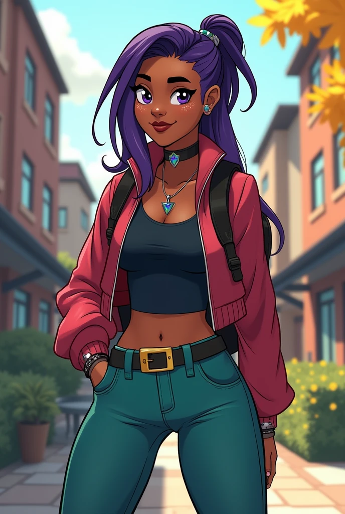 Create a ben 10 character college girl image
