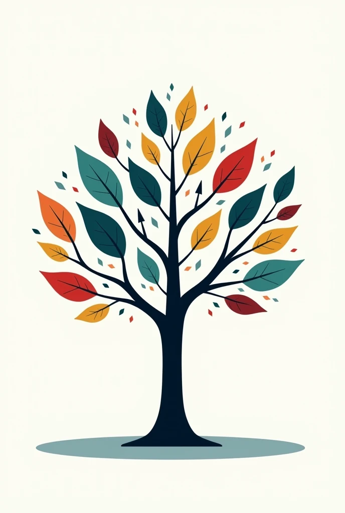 A tree that has 10 leaves, 5 sheets with positive values and the other 5 sheets with negative values