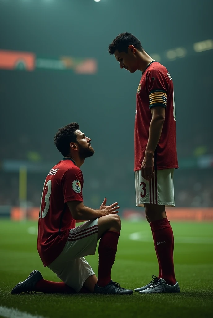 Imagine Messi kneeling in front of Cristiano