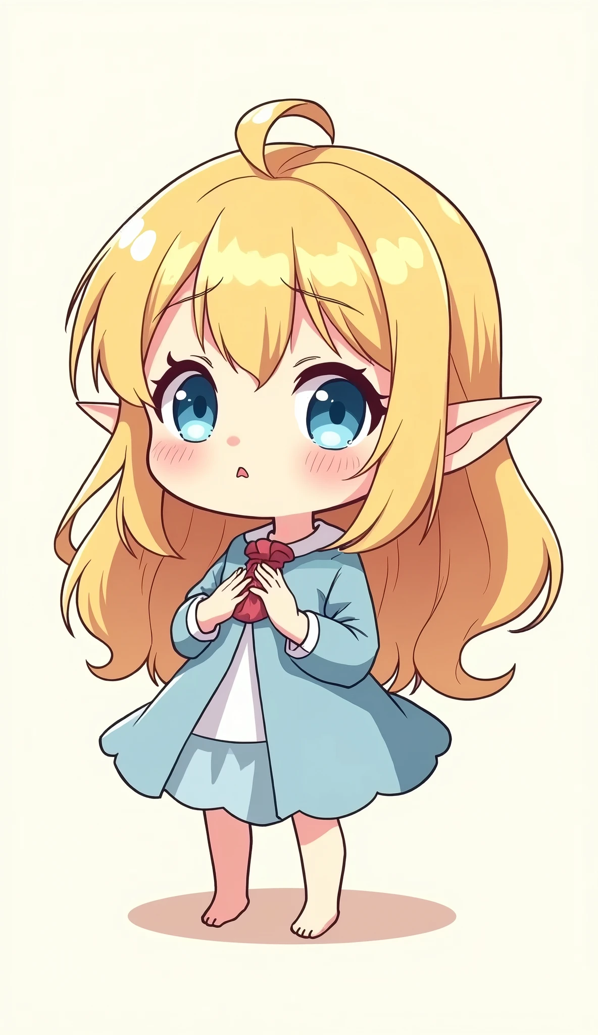 (Japanese Animation:1.2),Illustration,2D,Detailed outlines,Top quality, best picture quality,(Amazingly absurd:1.2),(Masterpiece:1.2),break Blond hair, jitome, Blue eyes, Cute elf,bashful