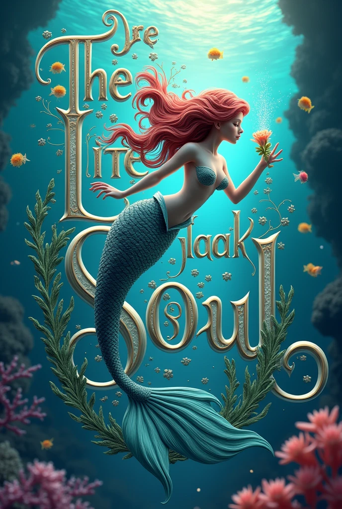 Create a very creative 3d letter design that says: The Little Mermaid and the Magic of Souls, 