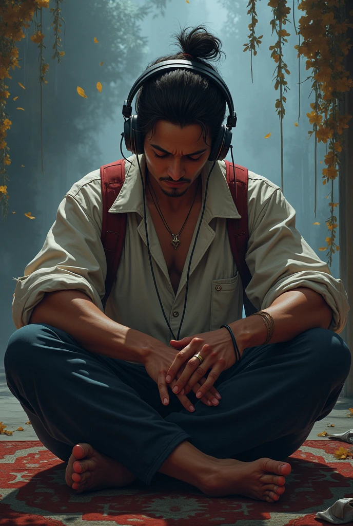 Believe me, Baki is listening to music with headphones