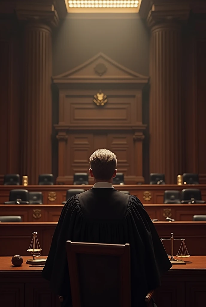 image where the judge is in front and on the side there is a space to write

