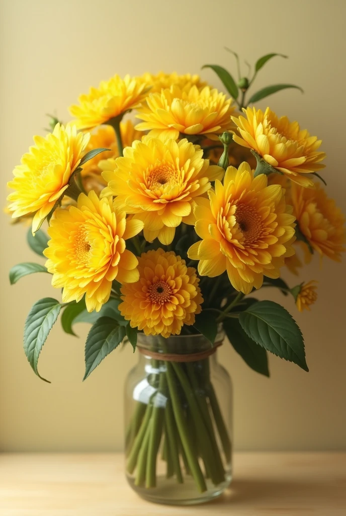 Bouquet of yellow flowers that are WITHERING WITHERED, IT IS IMPORTANT THAT THEY WITHER