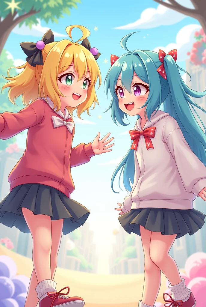 Two funny anime girls 