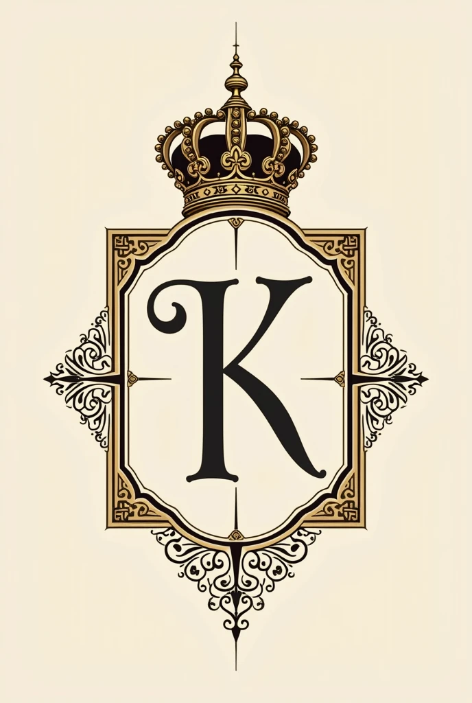 An family emblem resembling the reign of Mughal Empire throughout history and it is to be made into an family mark which is luxurious and minimal with crown of emperors not 3d with the Islamic art and A as an initial