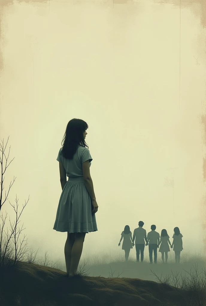 I don't have the family I have. A woman with her back turned looking at unknown people (book cover)