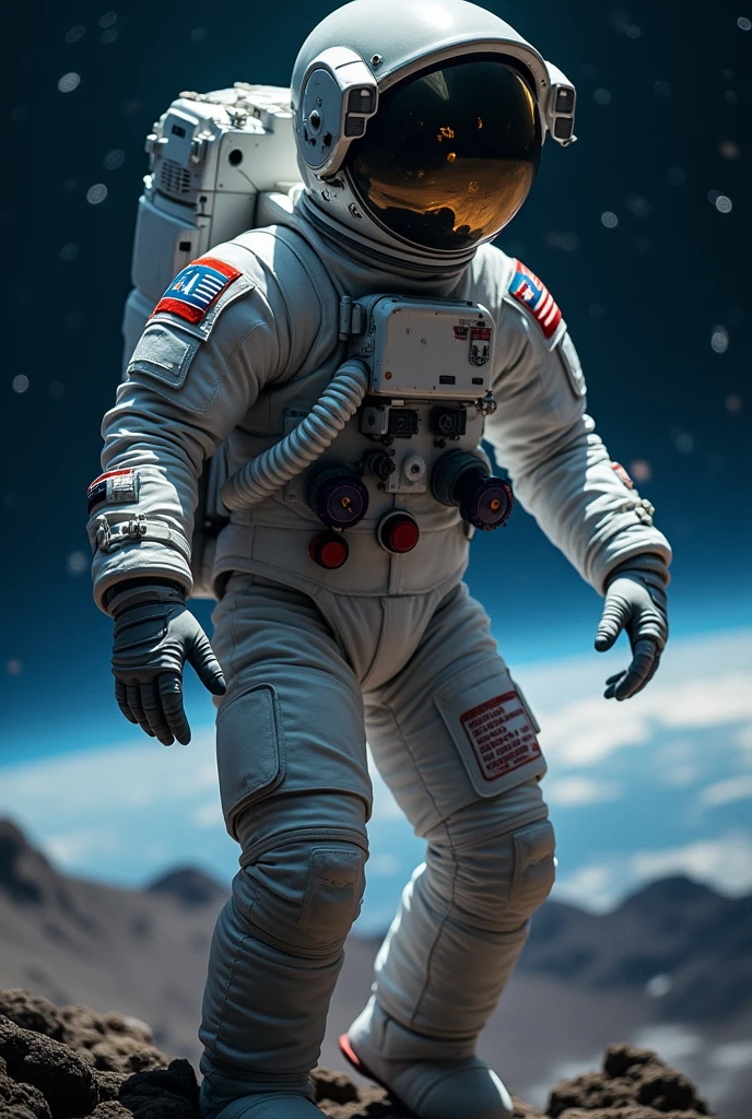 astronaut without helmet vomiting in space