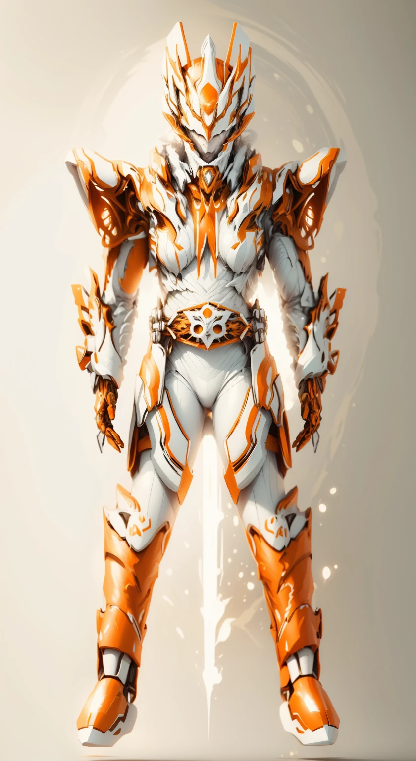 Mainly in orange，Using white as an auxiliary color tone，Keep the original image，No changes made，Keep the original image，Can become brighter White and orange，White and orange are the main colors，White and orange，Some White and orange，White and orange（Ensure its layering and armor texture）