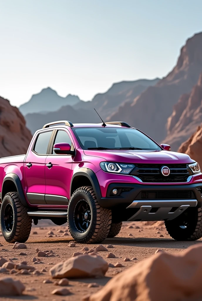 Fiat toro pickup truck pink metallic 2018 4 doors off road tires 