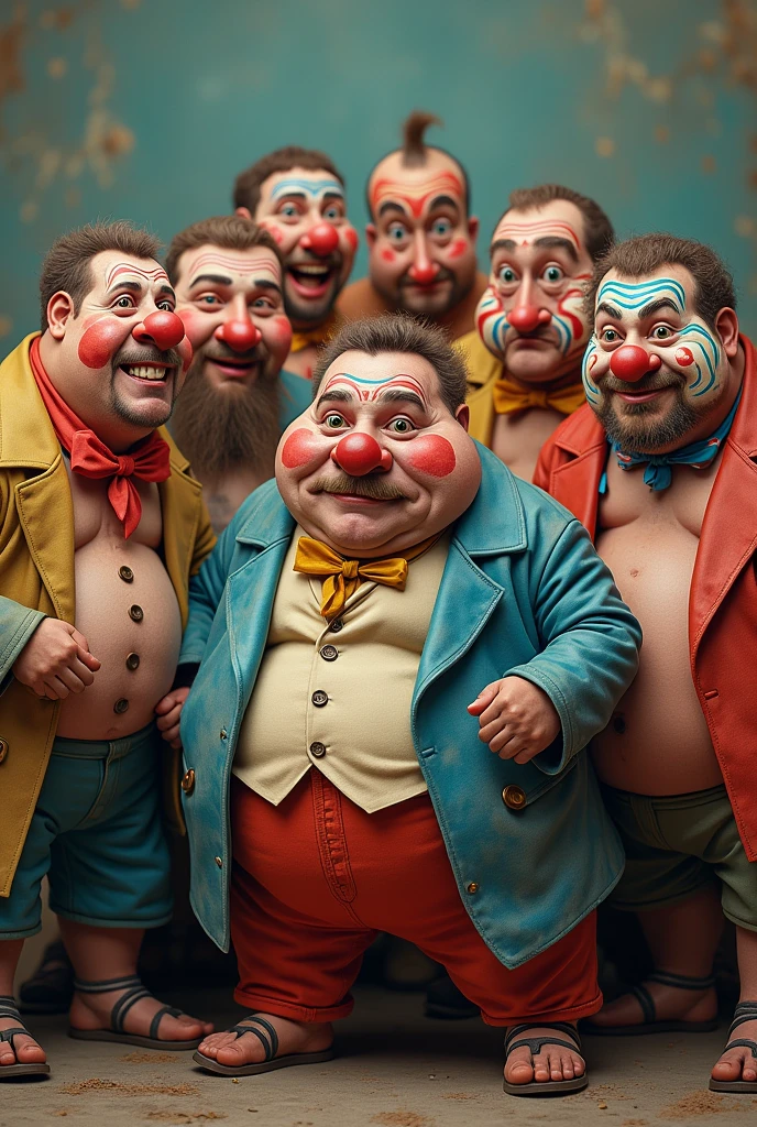 Dpis fat men with painted faces
